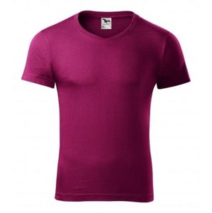 Adler Pánske tričko Slim Fit V-neck - Světle fuchsiová | L