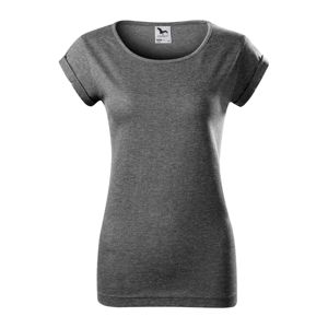 MALFINI Dámske tričko Fusion - Čierny melír | L