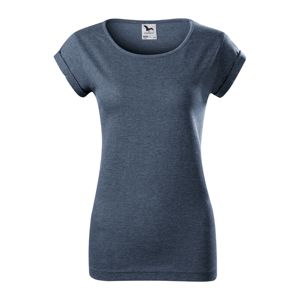 MALFINI Dámske tričko Fusion - Tmavý denim melír | S