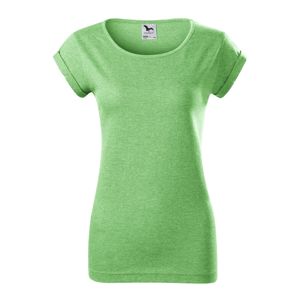 MALFINI Dámske tričko Fusion - Zelený melír | M