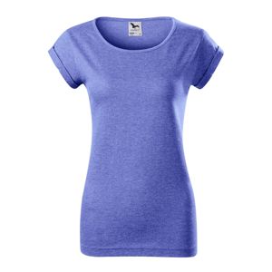 MALFINI Dámske tričko Fusion - Modrý melír | XS