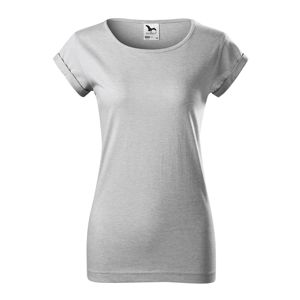 MALFINI Dámske tričko Fusion - Strieborný melír | S