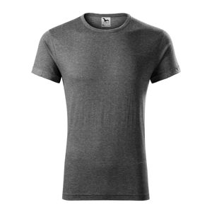 MALFINI Pánske tričko Fusion - Čierny melír | M