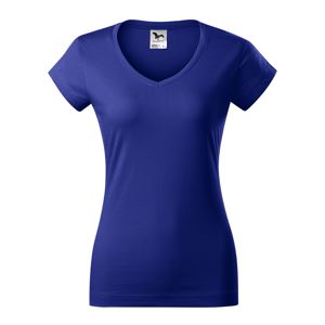 MALFINI Dámske tričko Fit V-neck - Kráľovská modrá | S