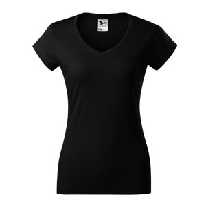 MALFINI Dámske tričko Fit V-neck - Čierna | L
