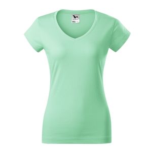 MALFINI Dámske tričko Fit V-neck - Mätová | XL