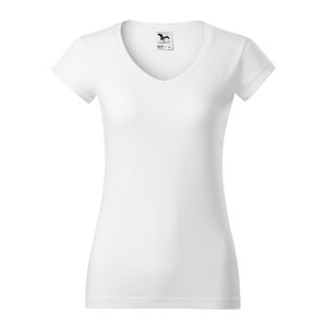 MALFINI Dámske tričko Fit V-neck - Biela | XXL