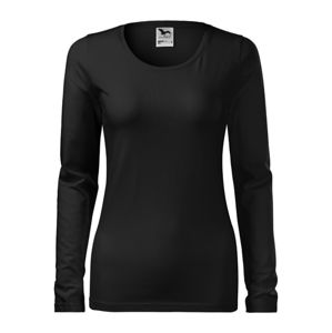 MALFINI Dámske tričko s dlhým rukávom Slim - Čierna | XL