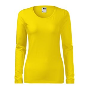 MALFINI Dámske tričko s dlhým rukávom Slim - Žltá | XS