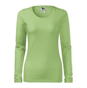 MALFINI Dámske tričko s dlhým rukávom Slim - Trávovo zelená | S
