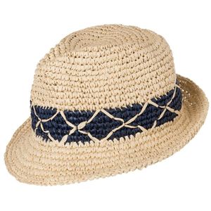 Myrtle Beach Módny klobúk MB6702 - Slamová / tmavomodrá | S/M