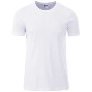 James & Nicholson Klasické pánske tričko z biobavlny 8008 - Biela | M