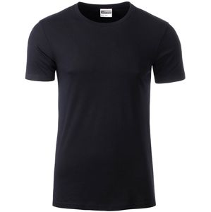 James & Nicholson Klasické pánske tričko z biobavlny 8008 - Čierna | XL