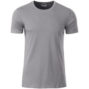 James & Nicholson Klasické pánske tričko z biobavlny 8008 - Oceľovo šedá | XXXL