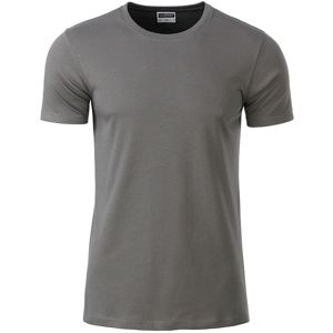 James & Nicholson Klasické pánske tričko z biobavlny 8008 - Stredne šedá | XXL