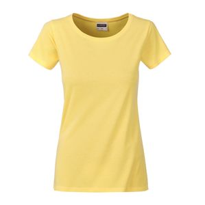 James & Nicholson Klasické dámske tričko z biobavlny 8007 - Svetložltá | XL