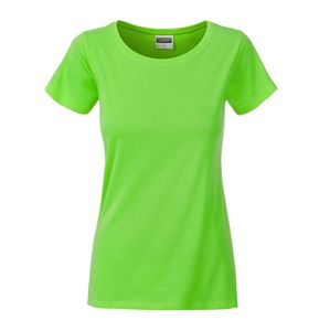 James & Nicholson Klasické dámske tričko z biobavlny 8007 - Limetkovo zelená | XXL