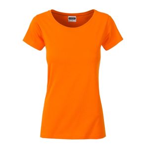 James & Nicholson Klasické dámske tričko z biobavlny 8007 - Oranžová | L