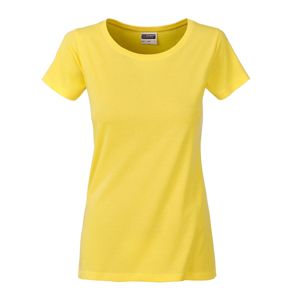 James & Nicholson Klasické dámske tričko z biobavlny 8007 - Žltá | S