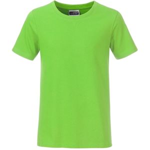 James & Nicholson Klasické chlapčenské tričko z biobavlny 8008B - Limetkovo zelená | XXL