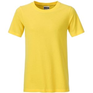James & Nicholson Klasické chlapčenské tričko z biobavlny 8008B - Žltá | XS