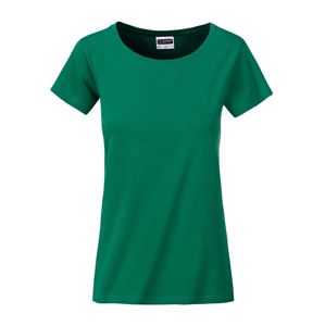 James & Nicholson Klasické dámske tričko z biobavlny 8007 - Írska zelená | XXL