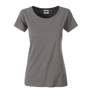 James & Nicholson Klasické dámske tričko z biobavlny 8007 - Stredne šedá | XL