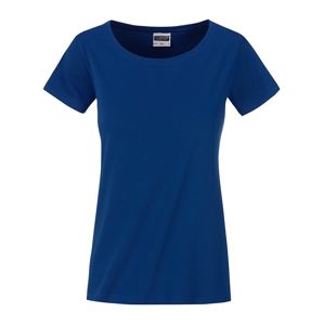 James & Nicholson Klasické dámske tričko z biobavlny 8007 - Tmavá kráľovská modrá | XXL