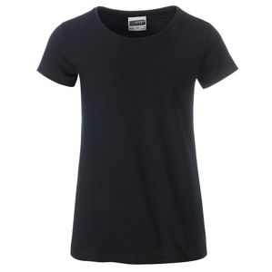James & Nicholson Klasické dievčenské tričko z biobavlny 8007G - Čierna | XXL