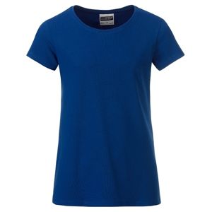 James & Nicholson Klasické dievčenské tričko z biobavlny 8007G - Tmavá kráľovská modrá | XXL