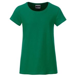 James & Nicholson Klasické dievčenské tričko z biobavlny 8007G - Írska zelená | XL