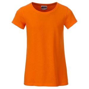 James & Nicholson Klasické dievčenské tričko z biobavlny 8007G - Oranžová | S
