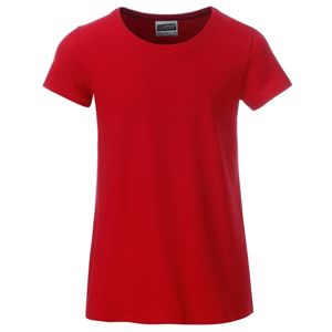 James & Nicholson Klasické dievčenské tričko z biobavlny 8007G - Červená | L