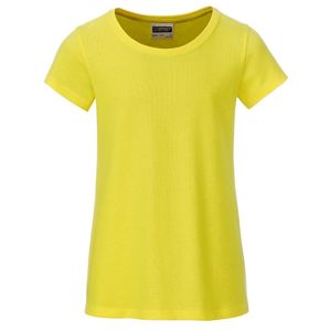 James & Nicholson Klasické dievčenské tričko z biobavlny 8007G - Žltá | M