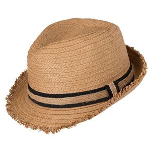 Myrtle Beach Letný slamenný klobúk MB6703 - Karamel / čierna | S/M