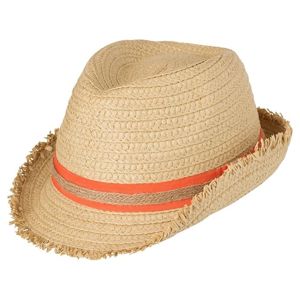 Myrtle Beach Letný slamenný klobúk MB6703 - Slamová / oranžová | L/XL