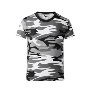 MALFINI Detské maskáčové tričko Camouflage - Maskáčová šedá | 110 cm (4 roky)