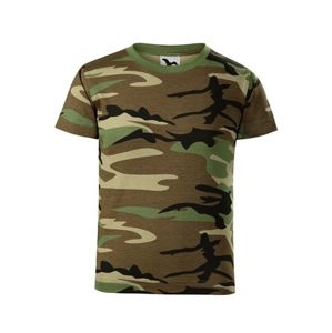 MALFINI Detské maskáčové tričko Camouflage - Maskáčová hnedá | 146 cm (10 rokov)
