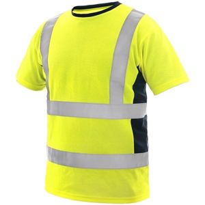 Canis Pánske výstražné tričko EXETER - Žltá / tmavomodrá | XXXL