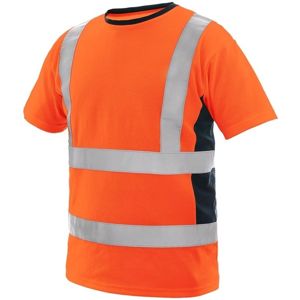 Canis Pánske výstražné tričko EXETER - Oranžová / tmavomodrá | L